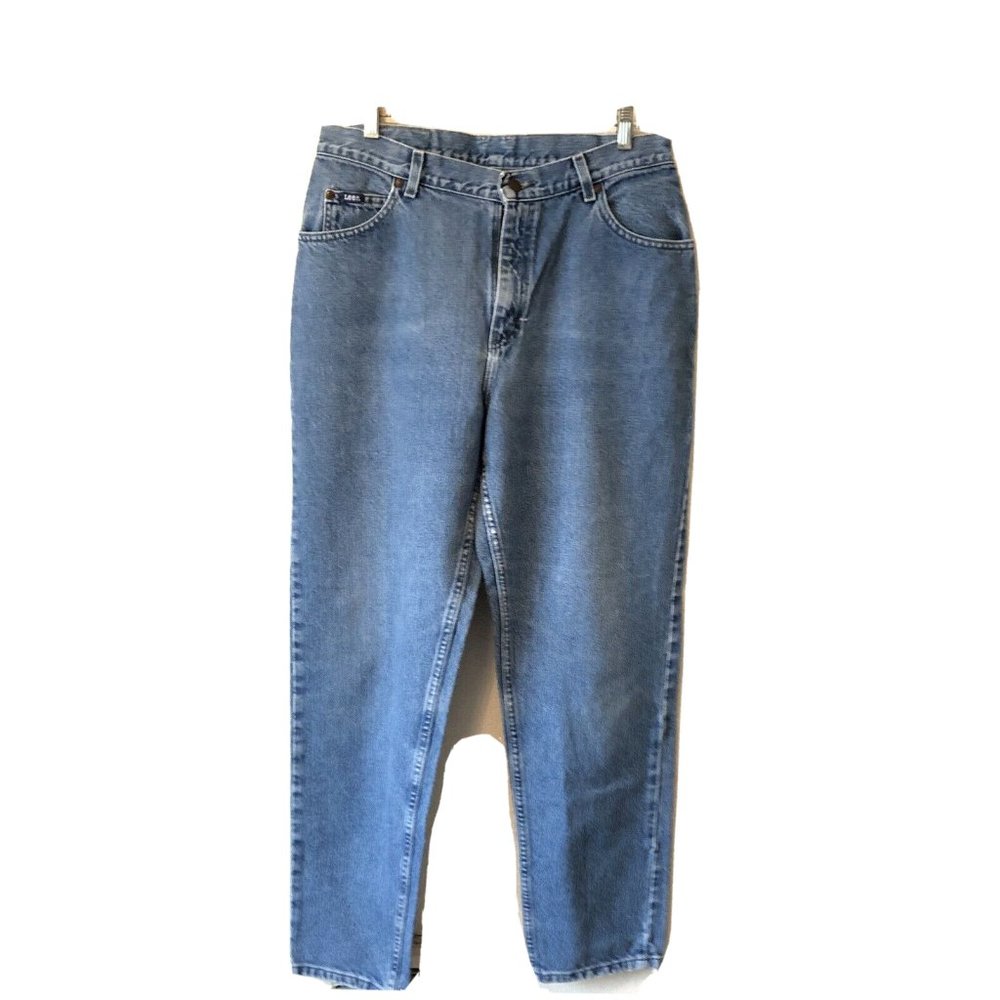 Vintage LEE  Mom Jeans High Waist Blue Denim Taper Button Fly